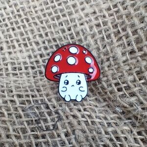 💙Sad mushroom enamel pin nwot